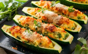 Cheesy Stuffed Zucchini Boats