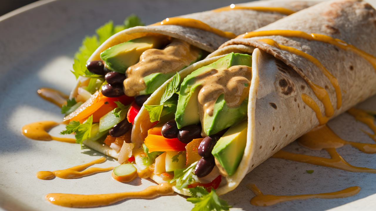 Creamy Avocado Black Bean Wrap