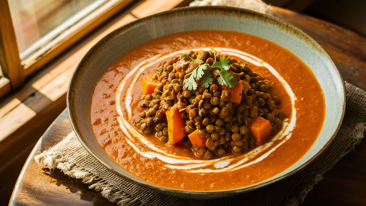 Hearty Lentil Sweet Potato Curry