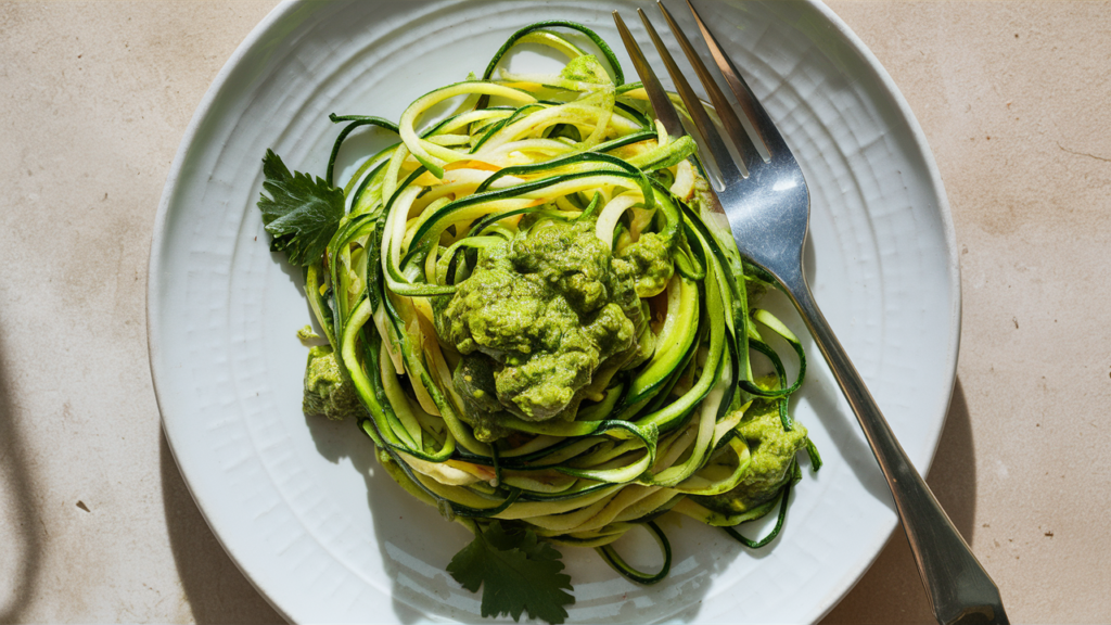 Zucchini Noodles Avocado Pesto