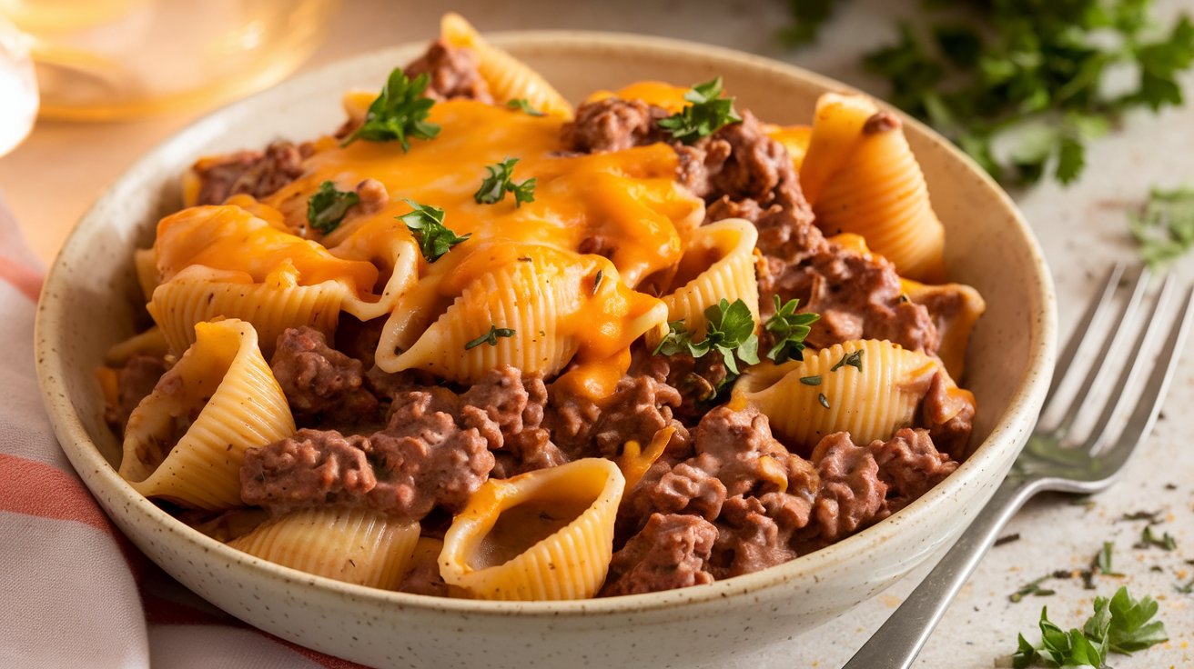 Creamy Beef and Shells