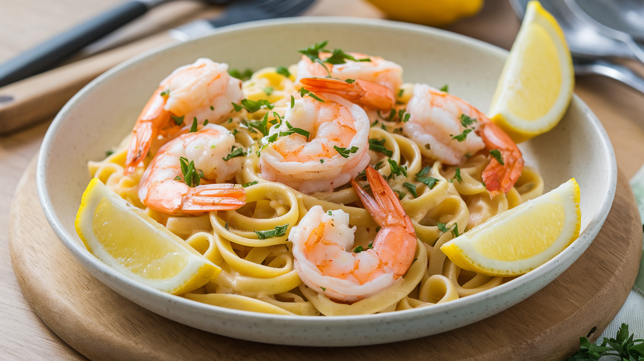 Lemon Garlic Shrimp Pasta