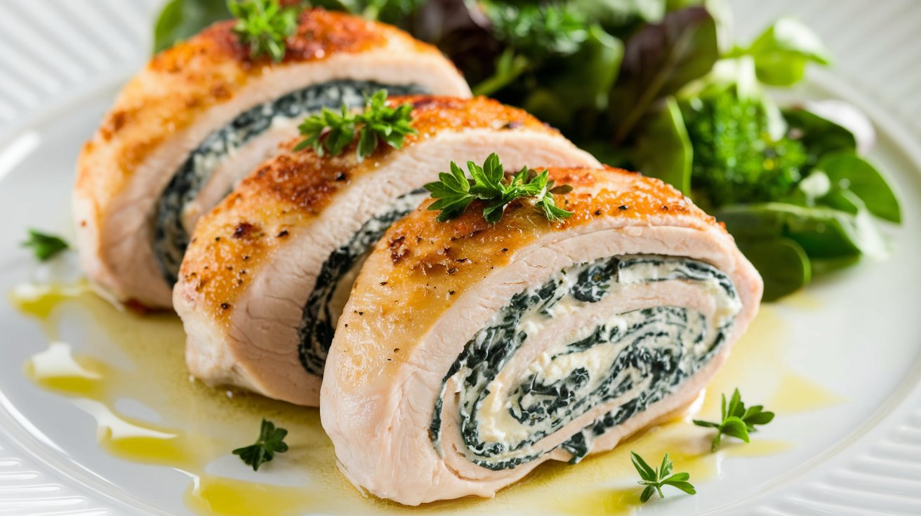 Spinach and Feta Chicken Rolls