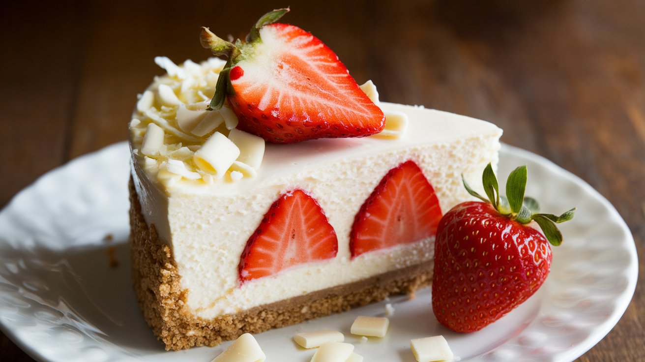 White Chocolate Strawberry Cheesecake Recipe