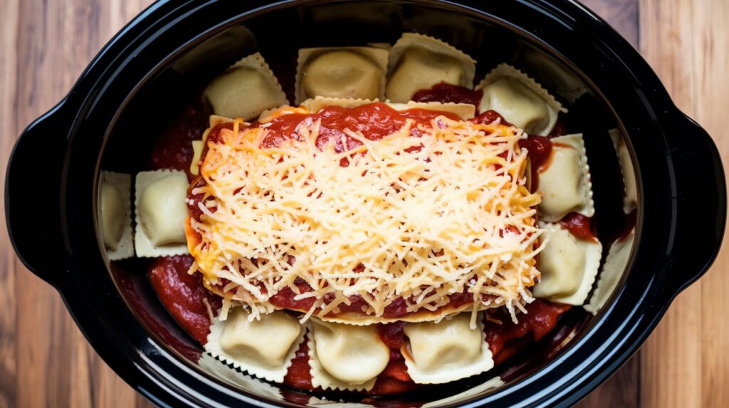 Crockpot Ravioli Lasagna