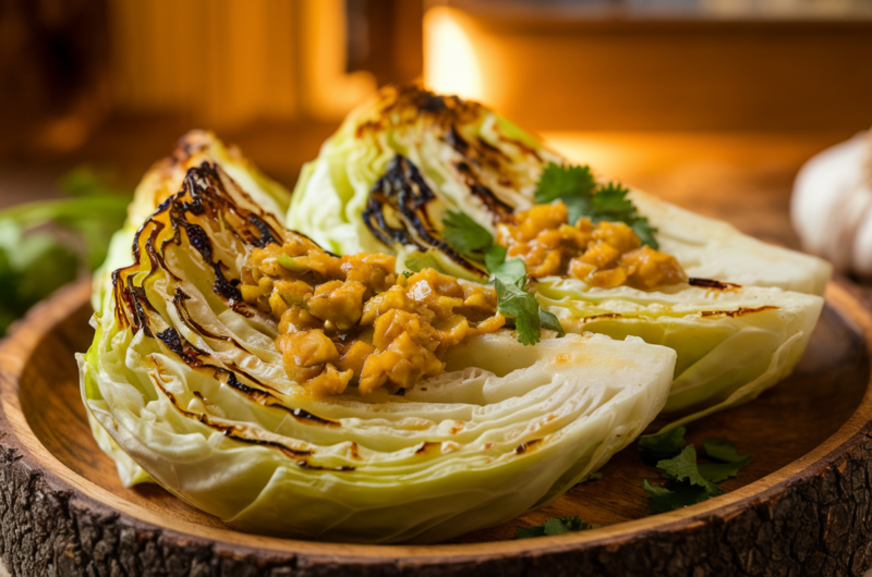 Charred Cabbage with Garlic Chutney – A Flavorful Twist on a Healthy Classic