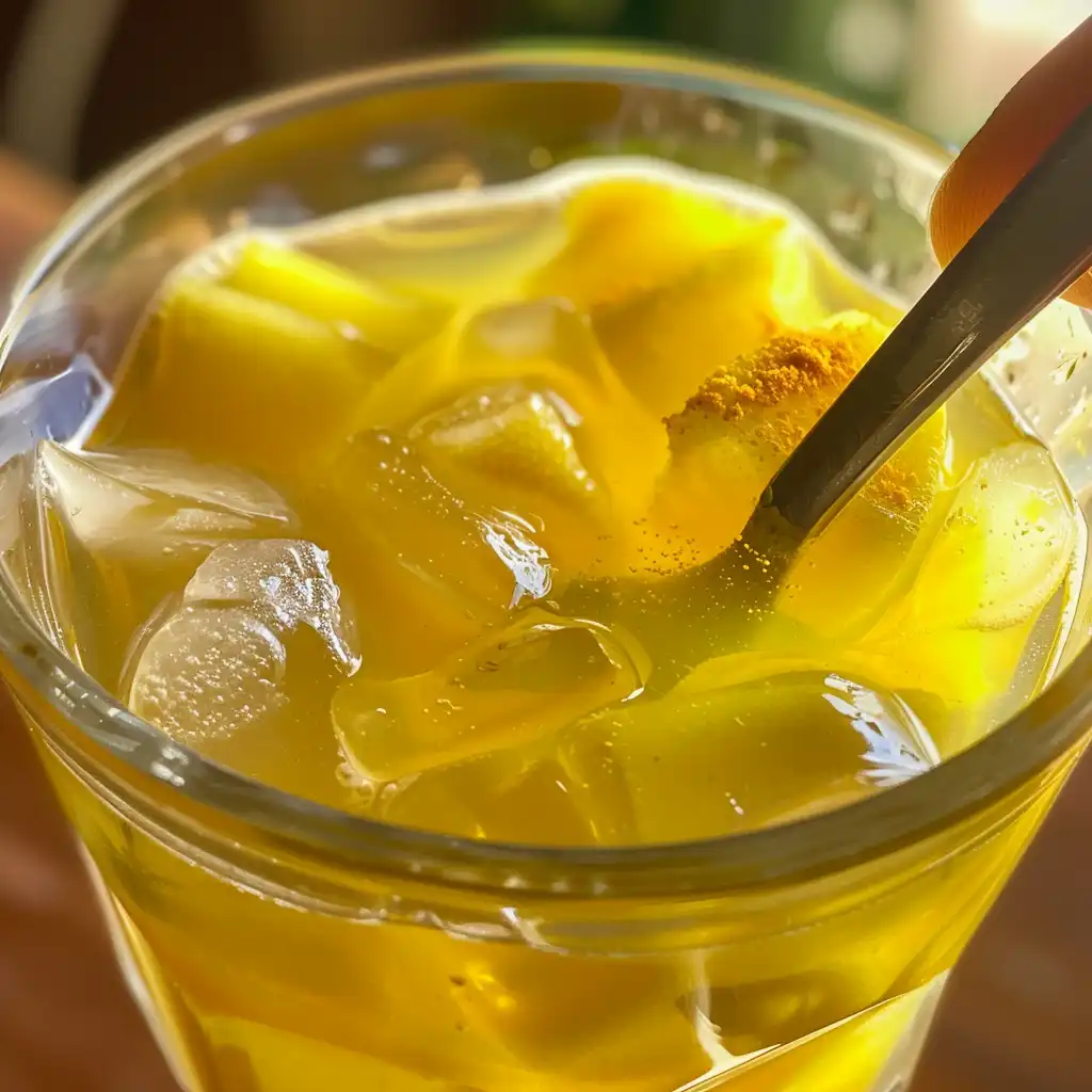 Mixing the Natural Mounjaro recipe drink in a glass