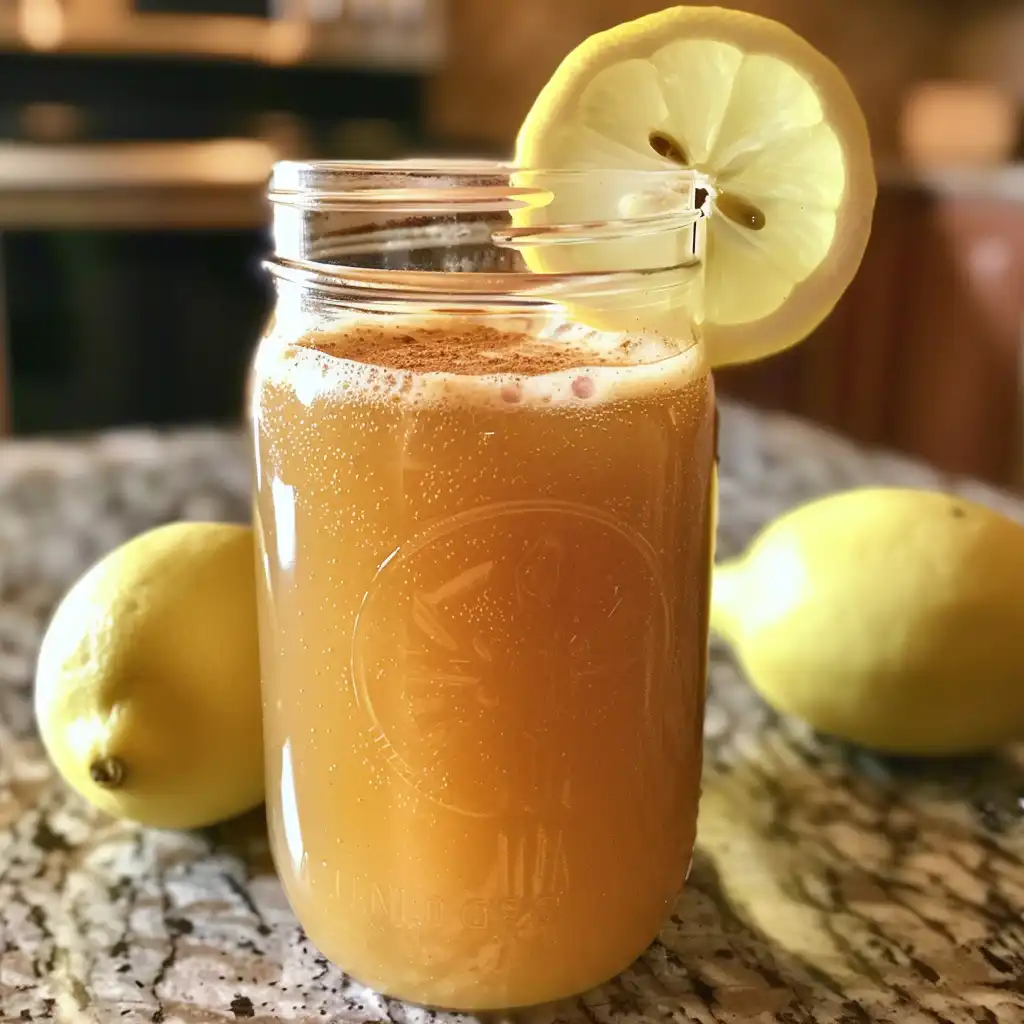 Homemade Natural Mounjaro detox drink with lemon and Himalayan pink salt