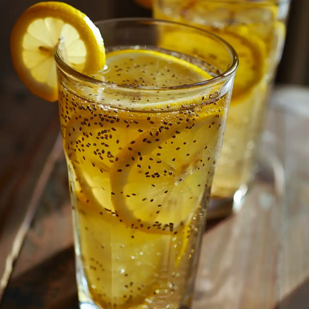 Brazilian Mounjaro Recipe weight loss drink with fresh lemon and chia seeds