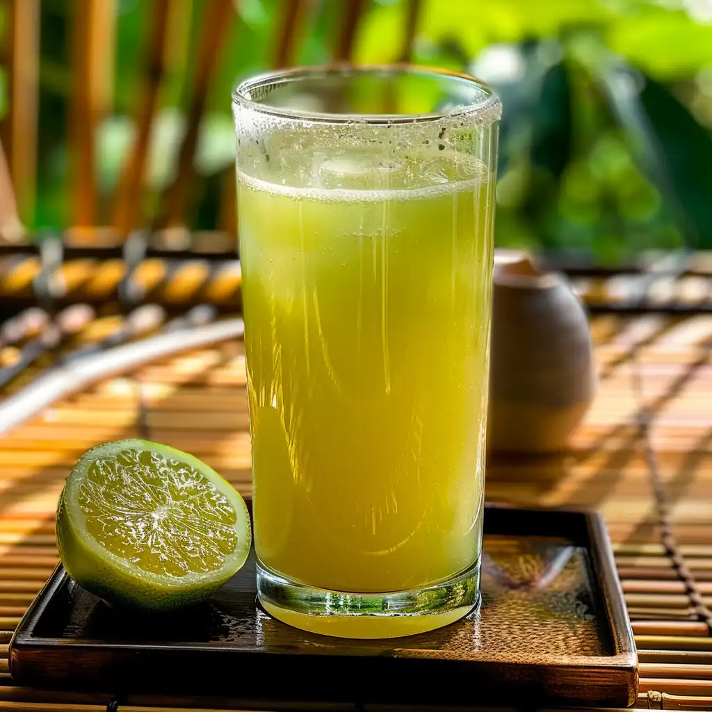 Person holding a Japanese Mounjaro Recipe detox drink