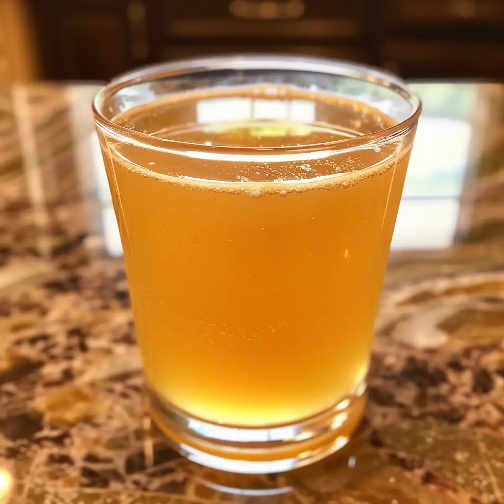 Glass of Drinking Honey and Apple Cider Vinegar