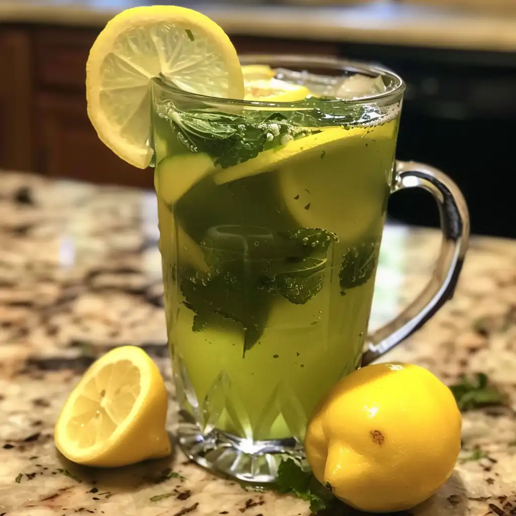 Refreshing Green Tea Drink with Lemon and Mint - Healthy and Easy Recipe