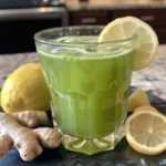 green tea fat burner drink with lemon and ginger