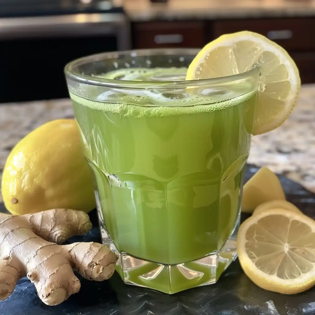 green tea fat burner drink with lemon and ginger