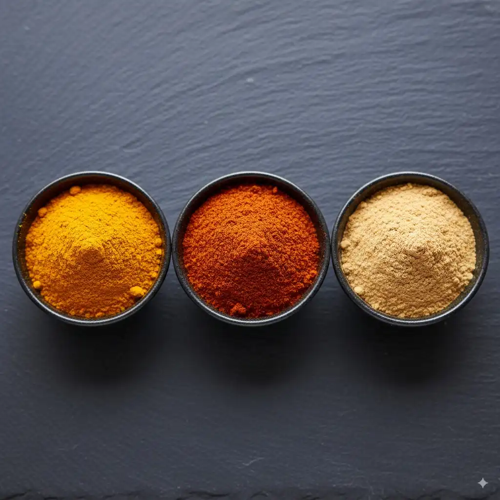 Spices like turmeric, cayenne, and ginger that can be used to customize the coffee loophole recipe for added benefits.