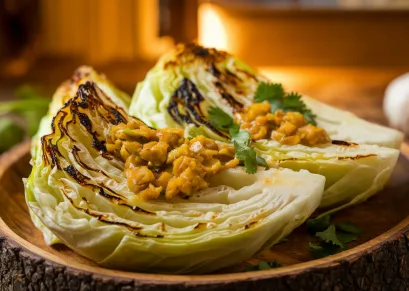 Charred Cabbage with Garlic Chutney Recipe