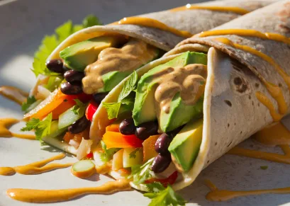 Creamy Avocado Black Bean Wrap