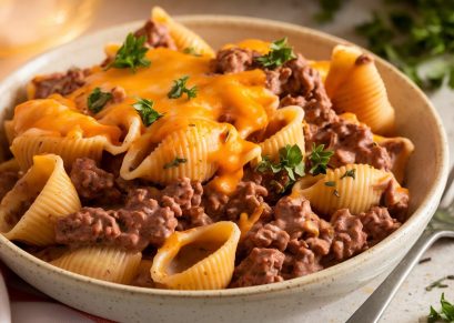 Creamy Beef and Shells