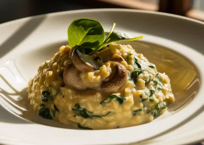 Creamy Mushroom Spinach Risotto