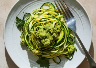 Zucchini Noodles Avocado Pesto